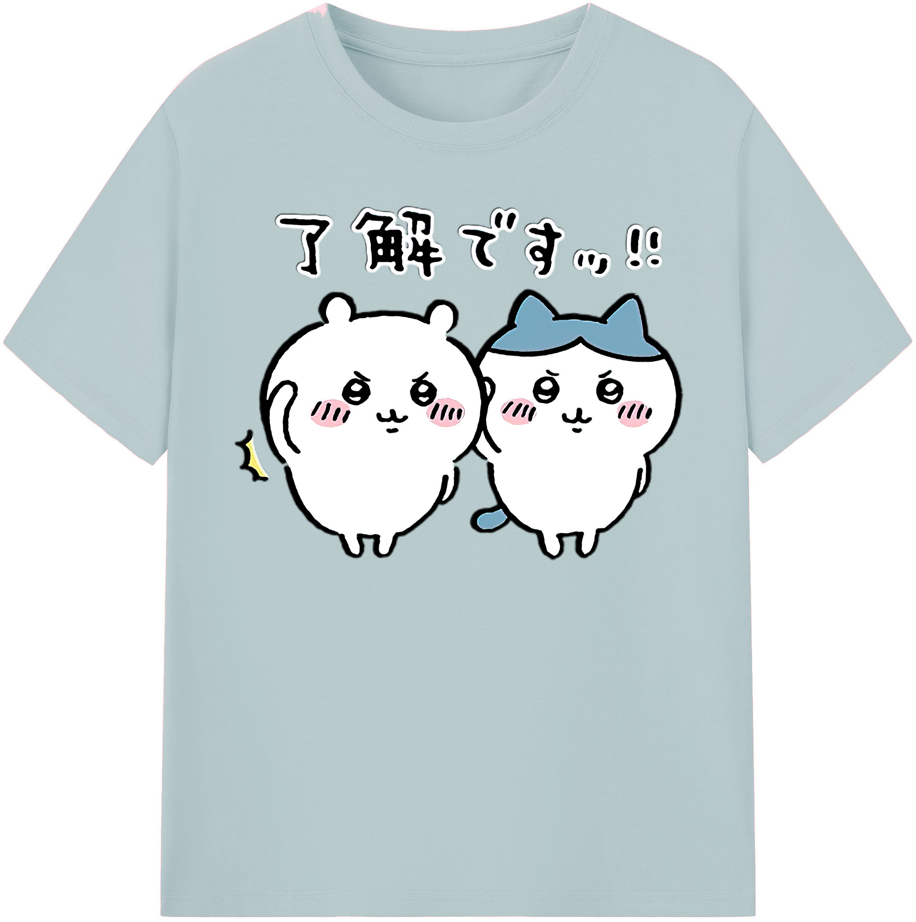 （画像用） ちいかわ ハチワレ Chii-kawa hachiware 綿100％半袖Tシャツ（フロントプリント）